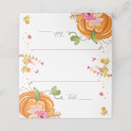 パンプキン座席表秋秋シャワー誕生日 プレイスカード (外部開封)