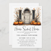 パンプキン引っ越し祝いパーティーパーティーホームスウィートホーム 招待状 (正面/裏面)