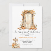 パンプキン引っ越し祝いパーティーパーティーホームスウィートホーム 招待状 (正面)