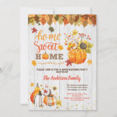 パンプキン引っ越し祝いパーティーパーティーラスティックウッド秋 招待状 (正面)