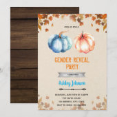 パンプキン性別発表シャワー招待状 招待状 (正面/裏面)
