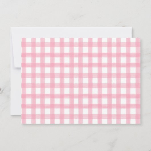 パンプキン感謝フォトカード - 女の子(チェック柄) 招待状 (裏面)