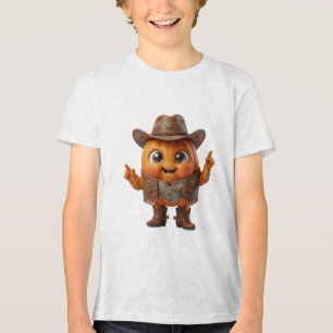 パンプキン探偵の水彩画のかわいいミステリー・ハロウィン トライブレンドTシャツ