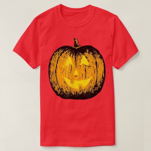 パンプキン氏が点灯ハロウィーンのカボチャのちょうちん Tシャツ (デザイン正面)