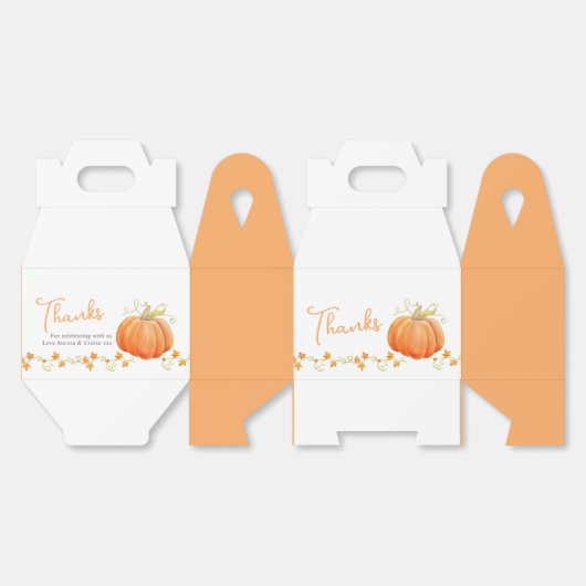 パンプキン水色秋ラブウェディング感謝してい中 フェイバーボックス (見開き)