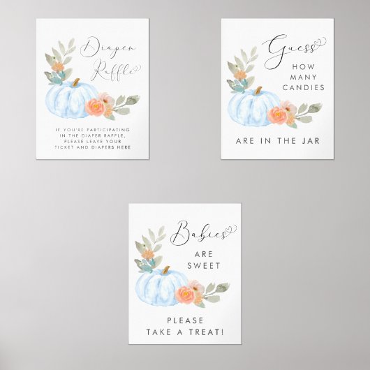 パンプキン男の赤ちゃんシャワーゲームはポスターセットを引き立てる (正面)