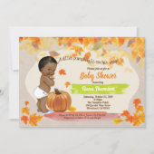 パンプキン男の赤ちゃんシャワー田舎ヴィンテージ秋 招待状 (正面)