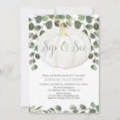 パンプキン男女兼用の赤ちゃんシャワーを飲んで見る 招待状 (正面)