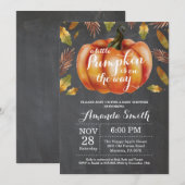 パンプキン秋のベビーシャワー招待状 黒板 招待状 (正面/裏面)