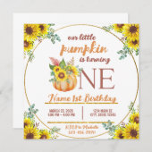 パンプキン秋ひまわりファースト誕生日 招待状 (正面/裏面)