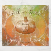 パンプキン秋インラブオータムバーンドオレンジヴィンテージ スパークリングワインラベル (シングルラベル)