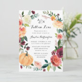 パンプキン秋インラブオータムフローラブライダルシャワー 招待状 (スタンド正面)