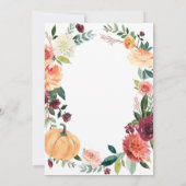 パンプキン秋インラブオータムフローラブライダルシャワー 招待状 (裏面)