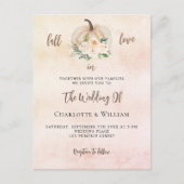 パンプキン秋インラブクリーム赤面結婚ズ インビテーションポストカード (正面)