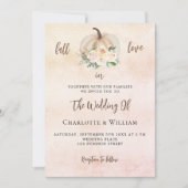 パンプキン秋インラブクリーム赤面結婚ズ 招待状 (正面)