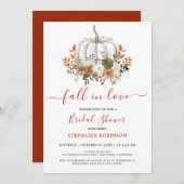 パンプキン秋インラブフローラブライダルシャワー 招待状 (正面/裏面)