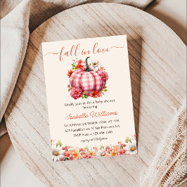 パンプキン秋インラブフローラベビーシャワー 招待状