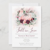 パンプキン秋インラブブライダルシャワー 招待状 (正面)