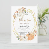 パンプキン秋インラブベビーシャワー招待状 招待状 (スタンド正面)