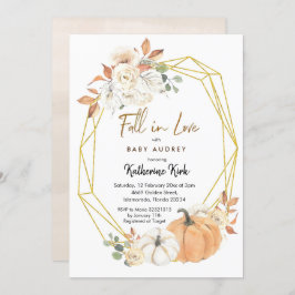 パンプキン秋インラブベビーシャワー招待状 招待状