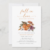 パンプキン秋インラブベビーシャワー 招待状 (正面)