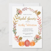 パンプキン秋インラブ秋フローラブライダルシャワー 招待状 (正面)