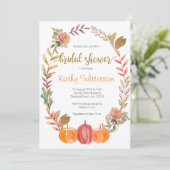 パンプキン秋インラブ秋フローラブライダルシャワー 招待状 (スタンド正面)