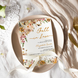 パンプキン秋インラブ秋フローラブライダルシャワー 招待状