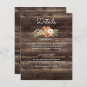 パンプキン秋ウッド素朴ズ結婚詳細 エンクロージャーカード (正面/裏面)