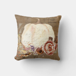 パンプキン秋オレンジフローラマッシュルームコテージコア クッション