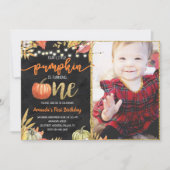 パンプキン秋シャルボードファースト誕生日  招待状 (正面)