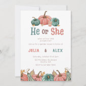 パンプキン秋ジェンダーリビールパーティの招待状 招待状 (正面)