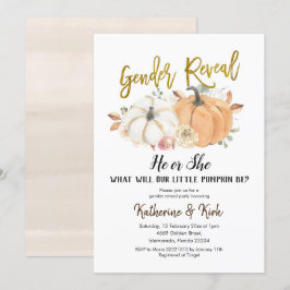 パンプキン秋ジェンダーリビールパーティの招待状 招待状