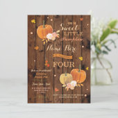 パンプキン秋バースデーパーティー素朴ド招待状 招待状 (スタンド正面)