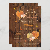 パンプキン秋バースデーパーティー素朴ド招待状 招待状 (正面/裏面)