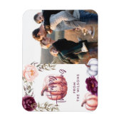 パンプキン秋パープルサンクスギビング家族の写真 マグネット (縦)