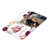 パンプキン秋パープルサンクスギビング家族の写真 マグネット (左側)