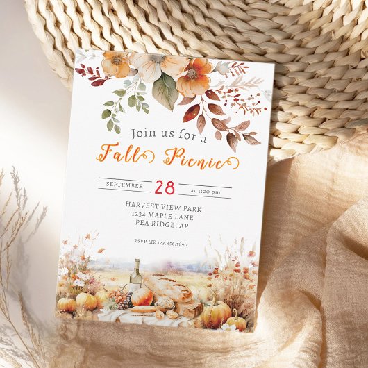 パンプキン秋ピクニック招待状 招待状