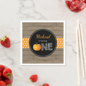 パンプキン秋ファーストバースデーパーティーオレンジ素朴 スタンダードカクテルナプキン (インサイチュ)