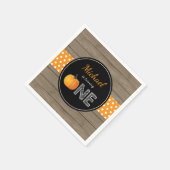 パンプキン秋ファーストバースデーパーティーオレンジ素朴 スタンダードカクテルナプキン (角)