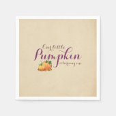 パンプキン秋ファーストバースデーパーティーパープルナプキン スタンダードカクテルナプキン (正面)