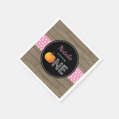 パンプキン秋ファーストバースデーパーティーピンクナプキン スタンダードカクテルナプキン (角)