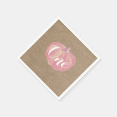 パンプキン秋ファーストバースデーパーティーピンクバーラップ スタンダードカクテルナプキン (角)