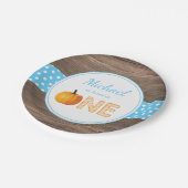 パンプキン秋ファーストバースデーパーティー紙プレート ペーパープレート (アングル)