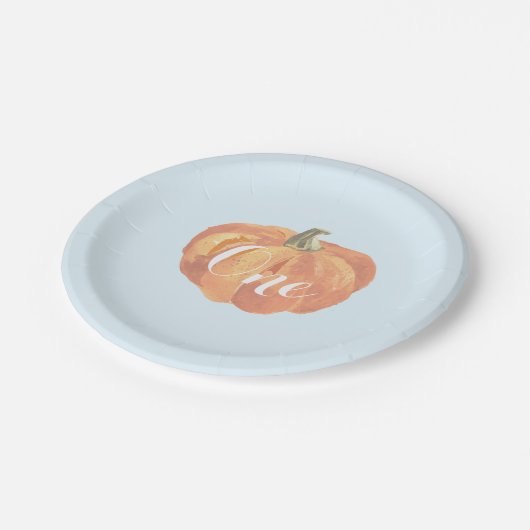 パンプキン秋ファーストバースデーパーティー紙プレート ペーパープレート (アングル)