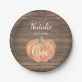 パンプキン秋ファーストバースデーパーティー紙プレート ペーパープレート (正面)