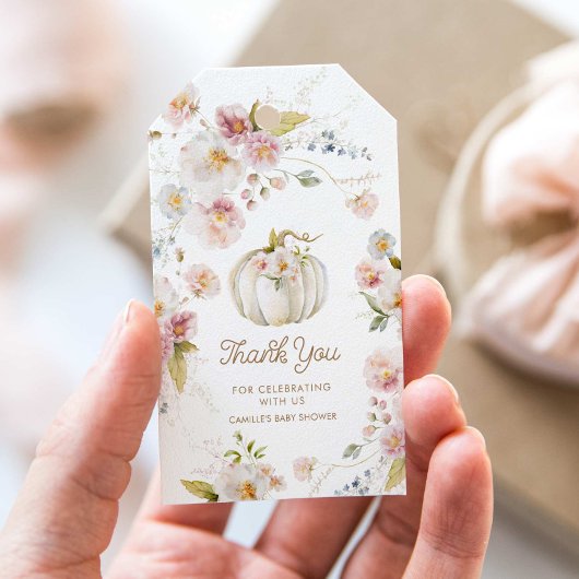 パンプキン秋フローラお願い ギフトタグ