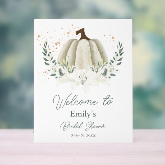 パンプキン秋ブライダルシャワーアクリルウェルカムサイン アクリルサイン (ニュートラル)