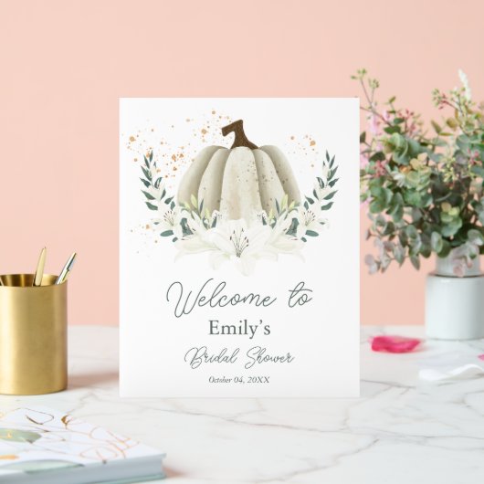 パンプキン秋ブライダルシャワーアクリルウェルカムサイン アクリルサイン (ウェディング)