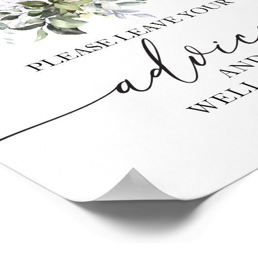 パンプキン秋ブライダルシャワーアドバイスウィズサイン ポスター (角)